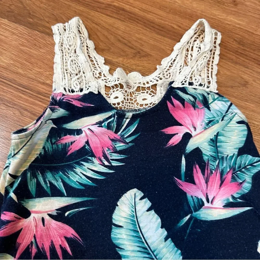 Girls Dress / Romper | Floral & Denim Patterns | Girls  size 7 - Medium